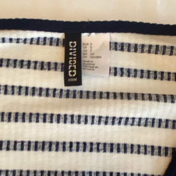 H&M navy and white striped top - Picture 2 of 3